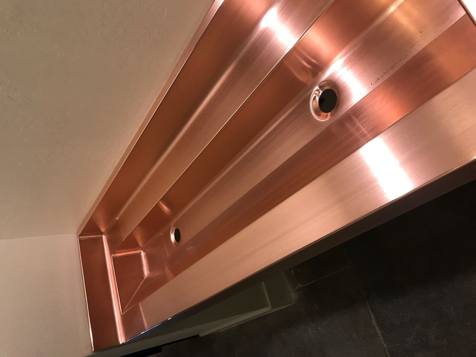 TIG-welded stainless bar top fabricated by Low's Custom Stainless