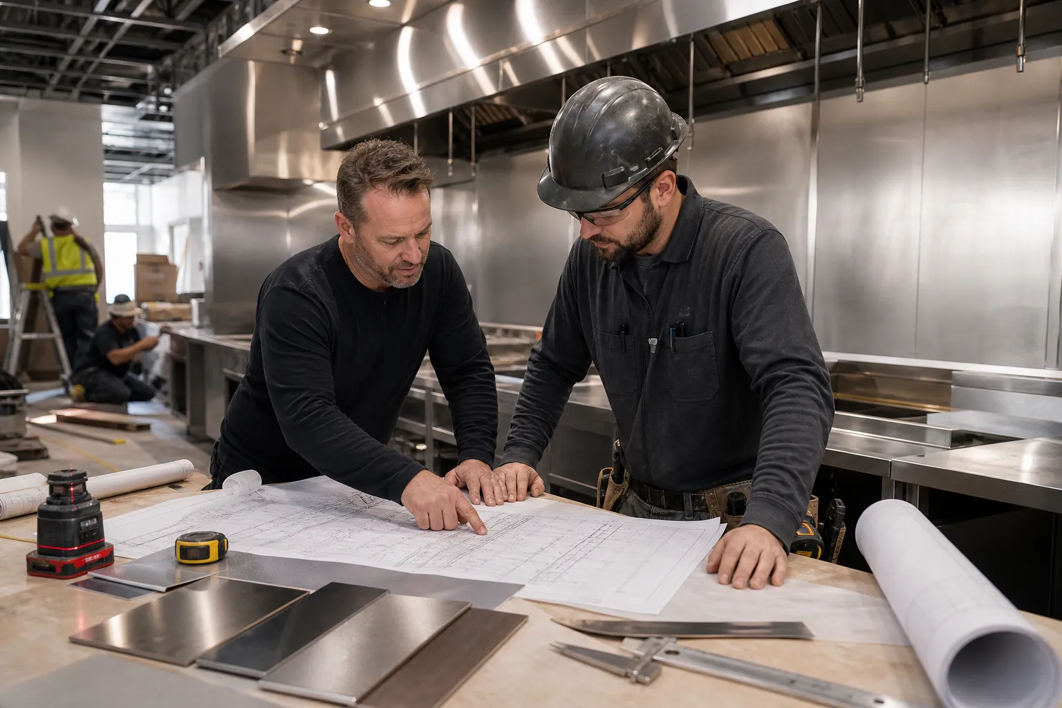 Field measurement and shop drawings for a Low's Custom Stainless install
